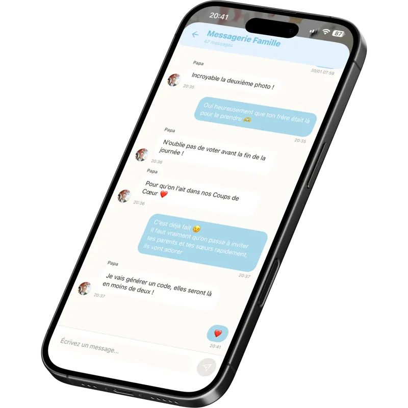Membres de la famille dans l'app Ambrette