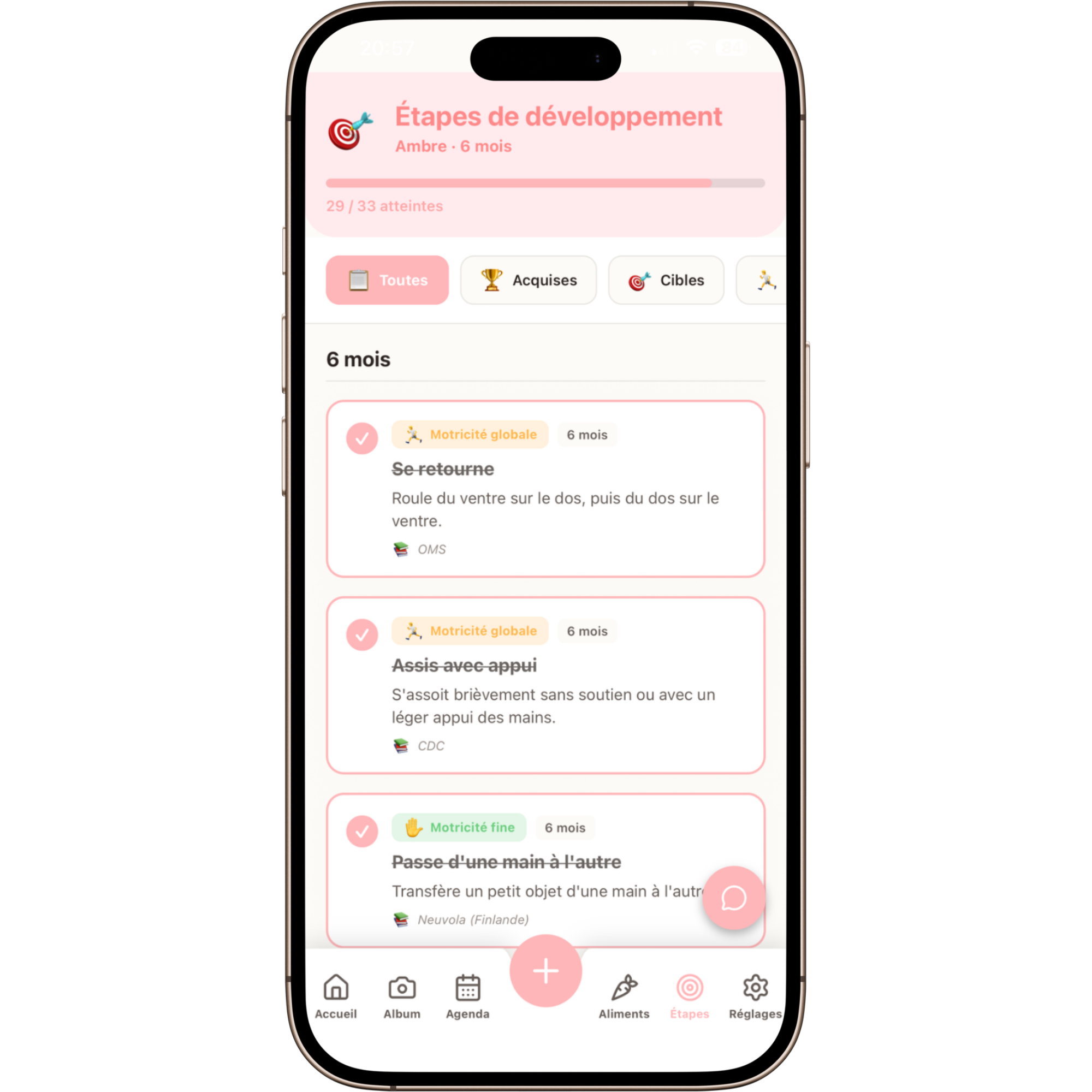 Étapes de développement