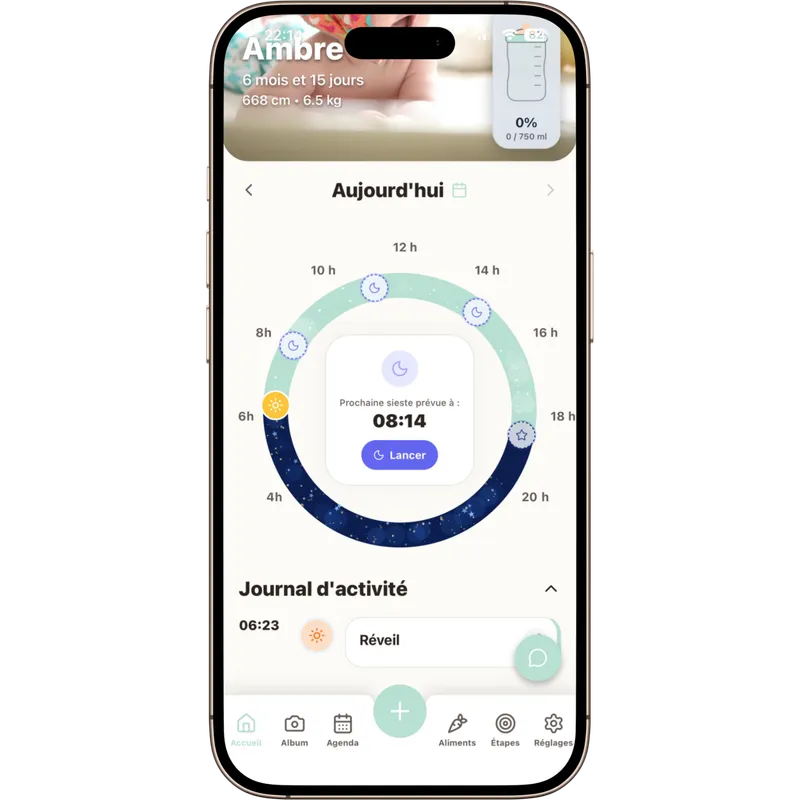 Sleep predictions and wake windows in Ambrette